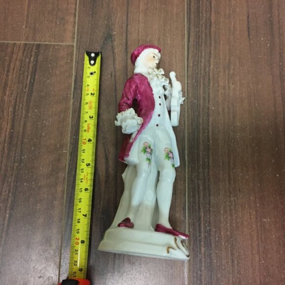 Vintage Sabre Ceramic Violin Player Figure 8 Inches Rococo Baroque Victorian - Picture 8 of 8